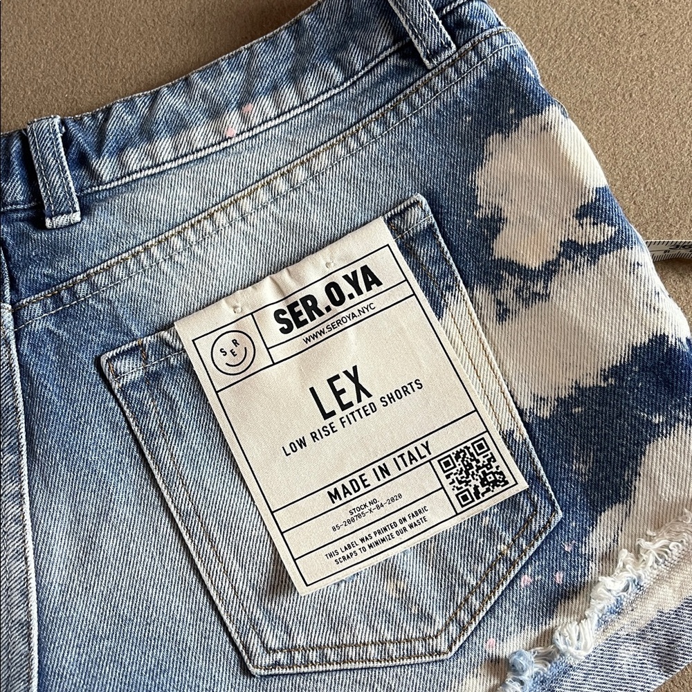 SER.O.YA Lex Short Olympia Bleached Light Blue Distressed Jean Shorts- 27 - Picture 13 of 14
